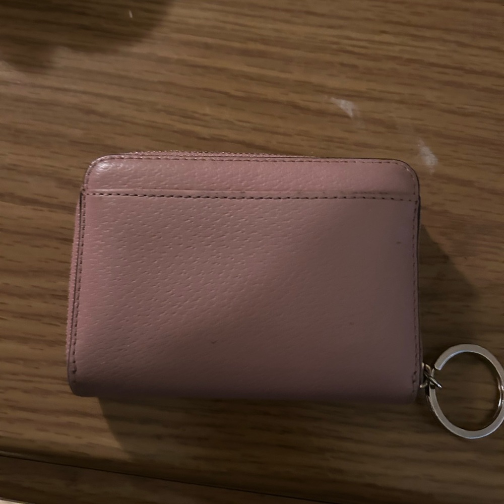 kate spade Mauve Pink Leather Zip Card Wallet with Key Ring - Picture 2 of 3